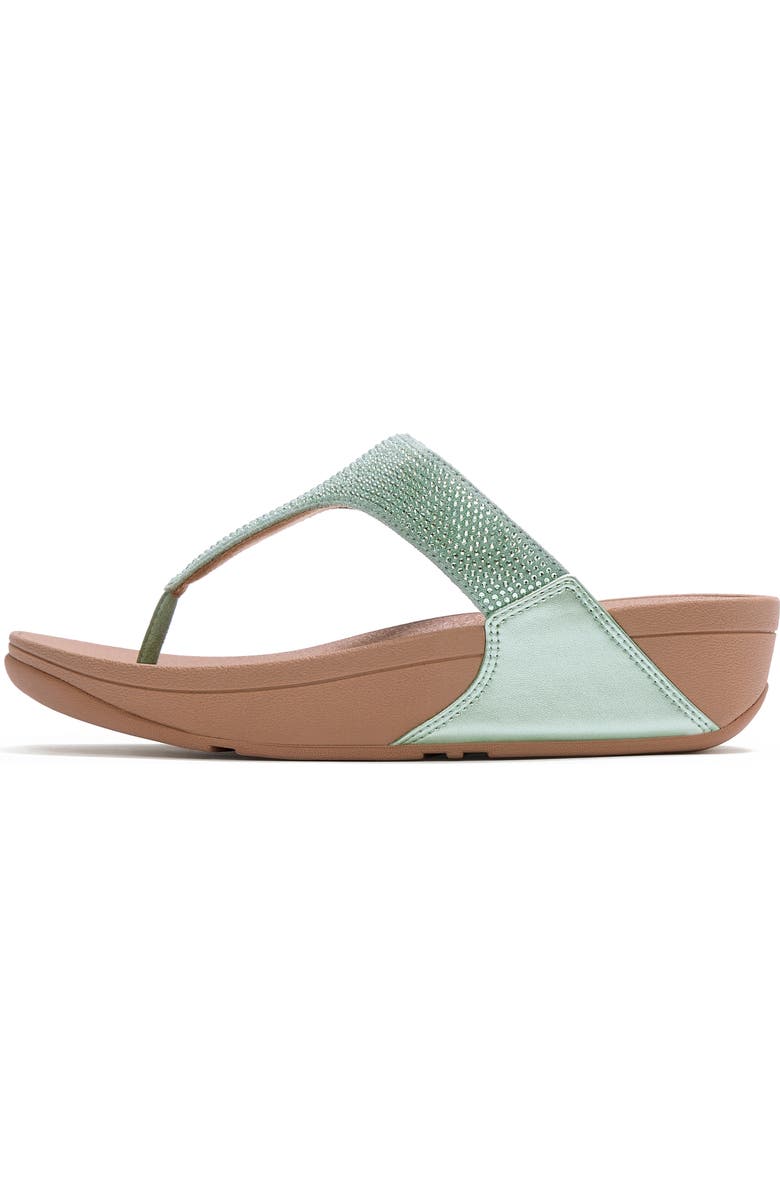 FitFlop Lulu Crystal Embelli Toe-Post, Alternate, color, Metallic Frosted Sage
