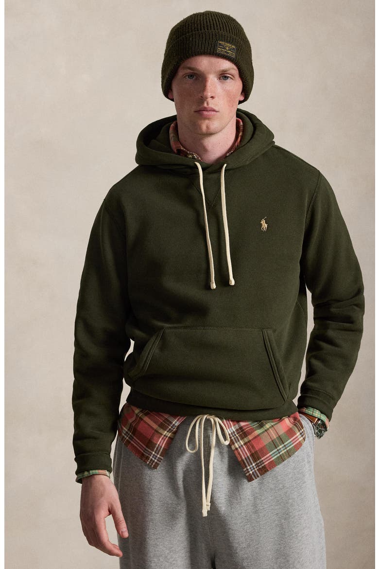 Fleece Hoodie, Alternate, color, COMPANY OLIVE