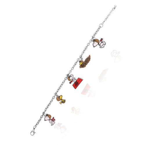 Peanuts Snoopy & Friends Silver-tone Charm Bracelet In Metallic