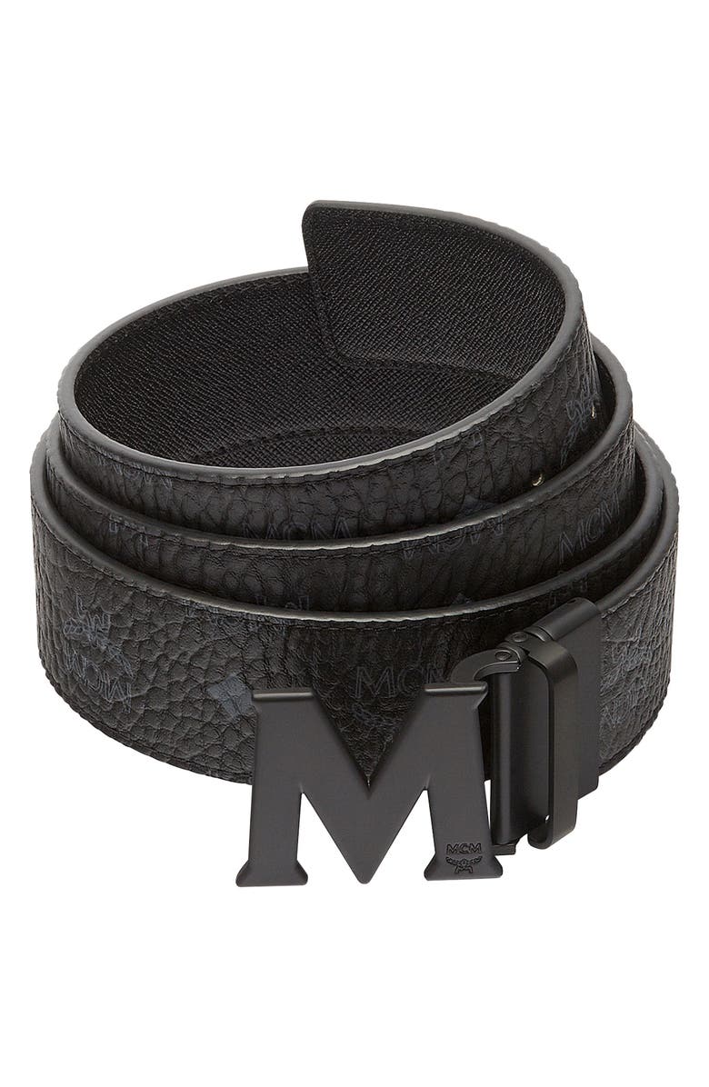 MCM Logo Buckle Reversible Belt, Main, color, 