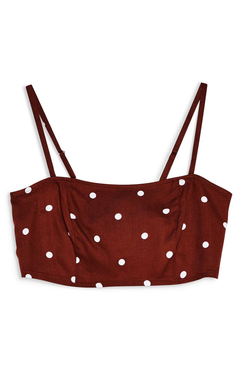 Topshop Polka Dot Bralette, Alternate, color,