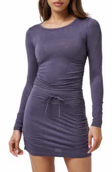 Skyline Ruched Jersey Long Sleeve T-Shirt