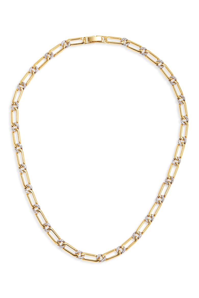 The Two-Tone Pavé Chain Necklace, Main, color, GOLD