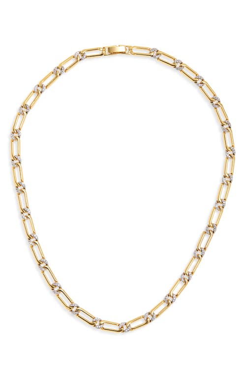 Luv Aj The Two-tone Pavé Chain Necklace In Gold