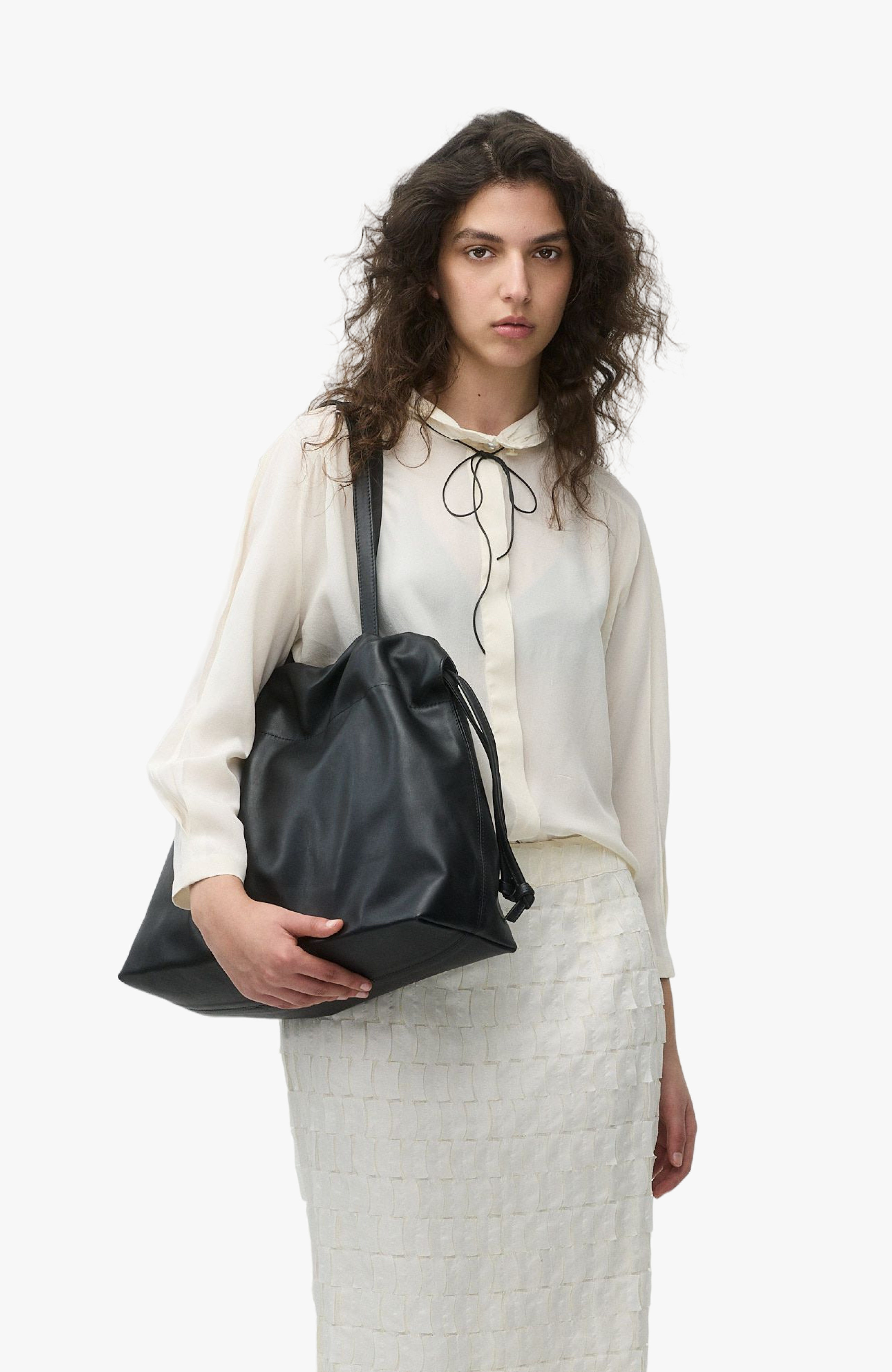 Asisi Large Leather Carryall Tote, Alternate, color, Black