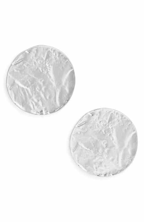 Karine Sultan Textured Medallion Stud Earrings
