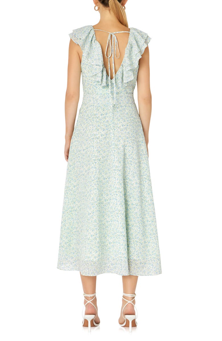 Endless Rose Floral Textured Tie Back Belted Dress, Alternate, color, 