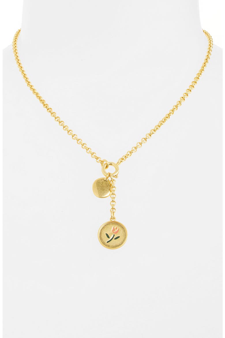 Enamel Tulip Y-Necklace, Alternate, color, CORAL MULTI