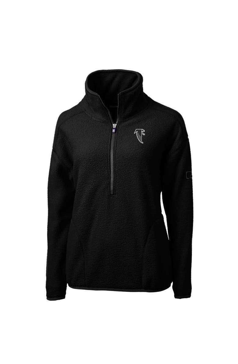 Cutter & Buck Women's Cutter & Buck Black Atlanta Falcons Throwback Logo Cascade Eco Sherpa Fleece Half-Zip Pullover Jacket, Alternate, color, 