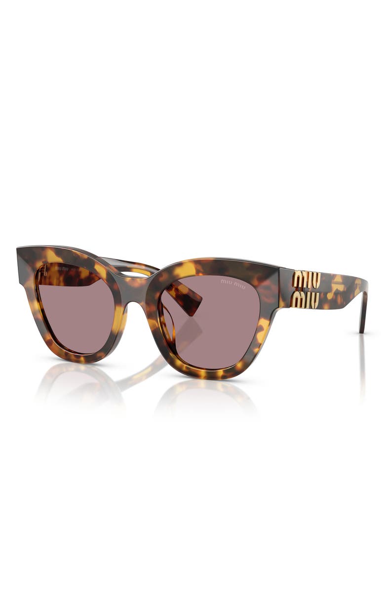 Miu Miu 51mm Butterfly Sunglasses, Alternate, color, Honey Havana/ Purple Brown