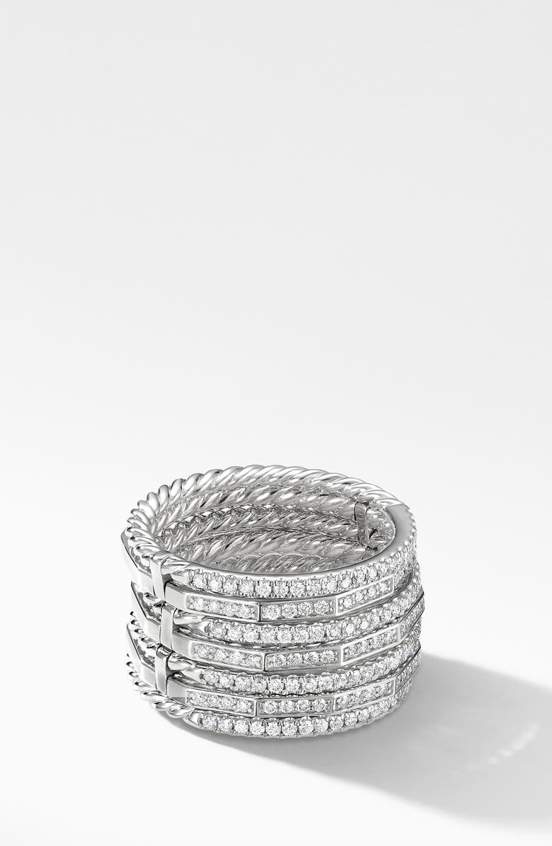 David Yurman Stax Full Pavé 18k Gold Ring, Main, color,