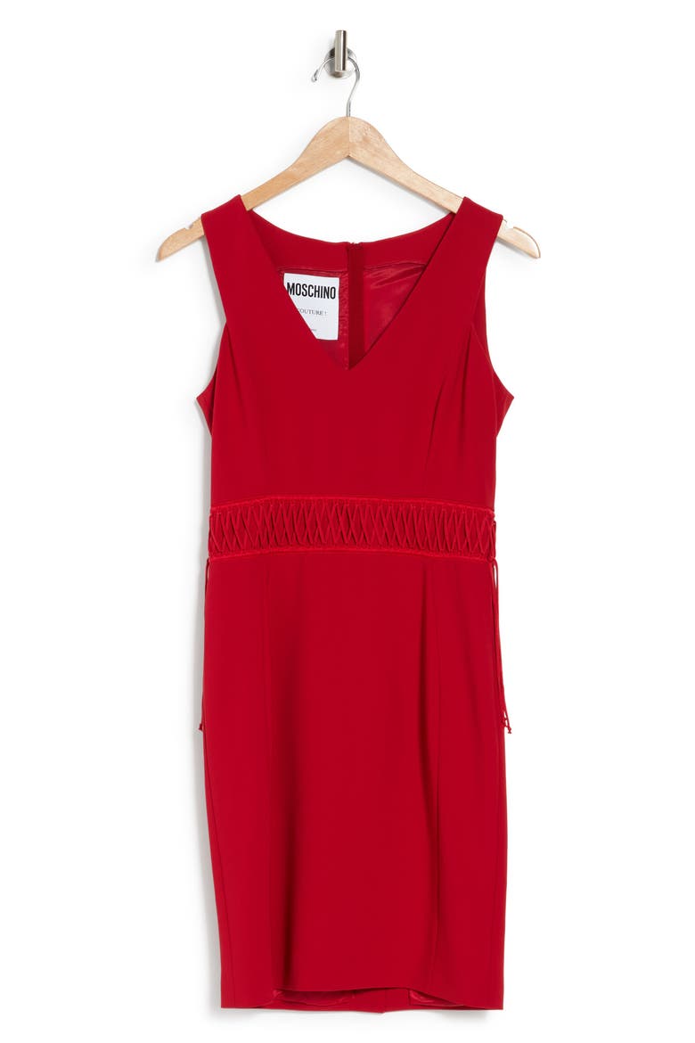 Laced Sleeveless Sheath Dress, Alternate, color, RED
