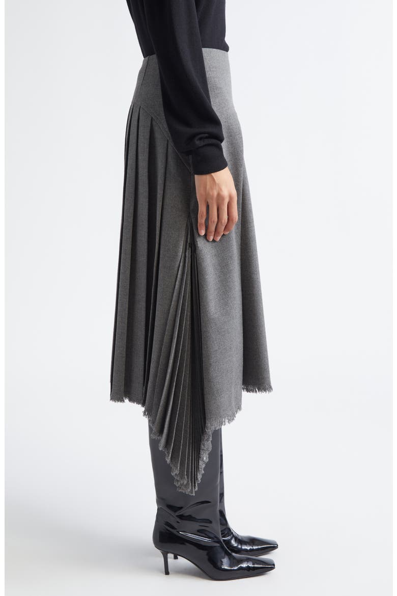 Pleated Asymmetric Skirt, Alternate, color, VOLCANIC GLASS
