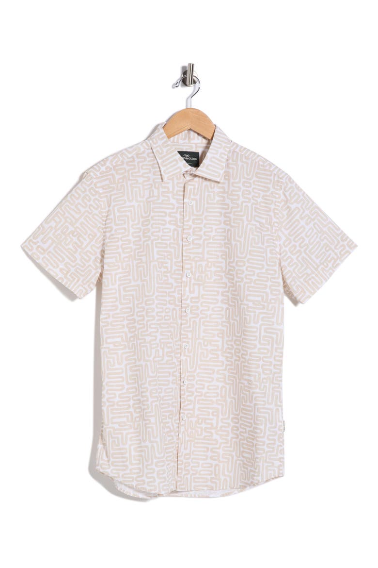 Fenchurch Short Sleeve Button-Up Shirt, Alternate, color, OATMEAL