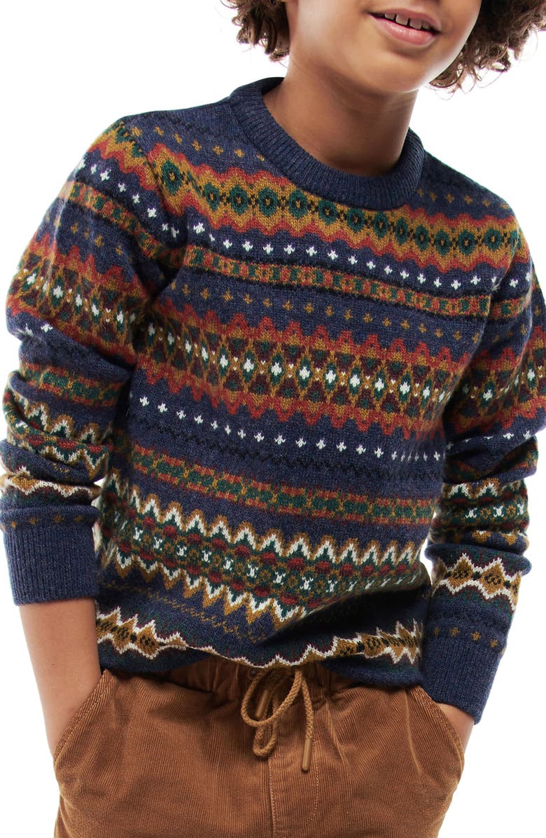 Barbour Kids' Case Fair Isle Wool Sweater, Alternate, color, 