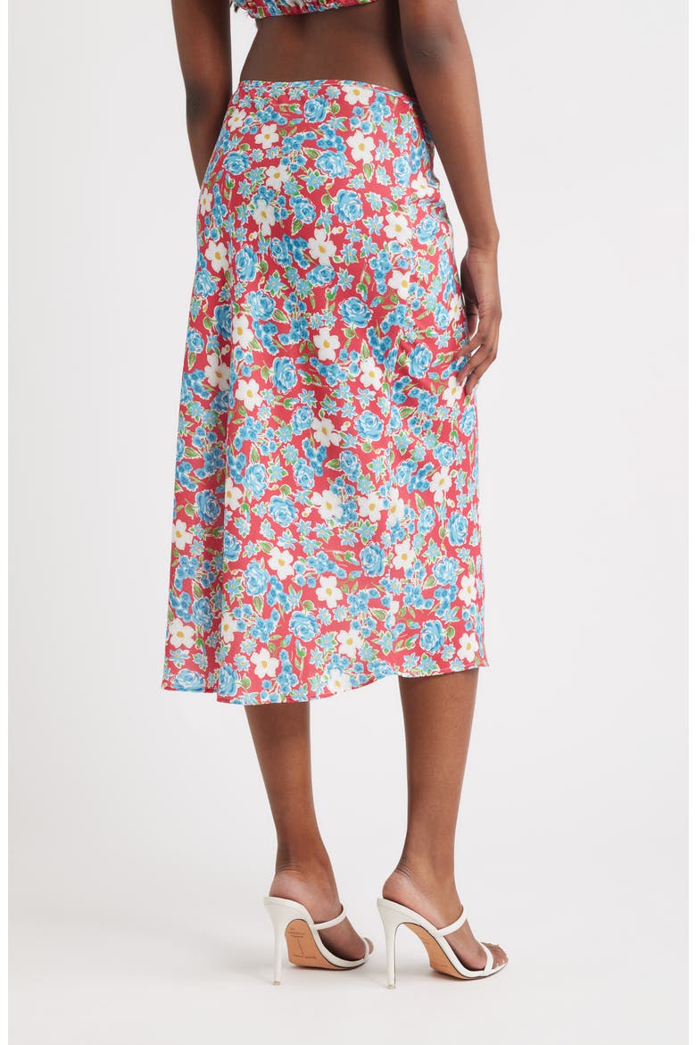 Floral Midi Skirt, Alternate, color, RED MULTI