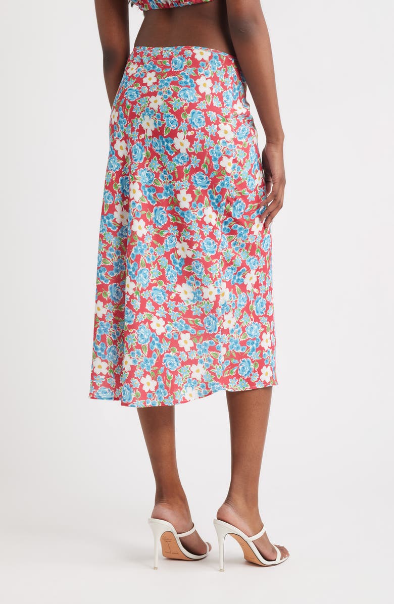 Bella Venice Floral Midi Skirt, Alternate, color, Red Multi