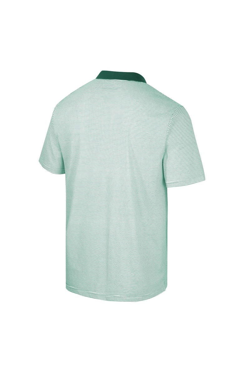COLOSSEUM Men's Colosseum White/Green Baylor Bears Print Stripe Polo, Alternate, color, 