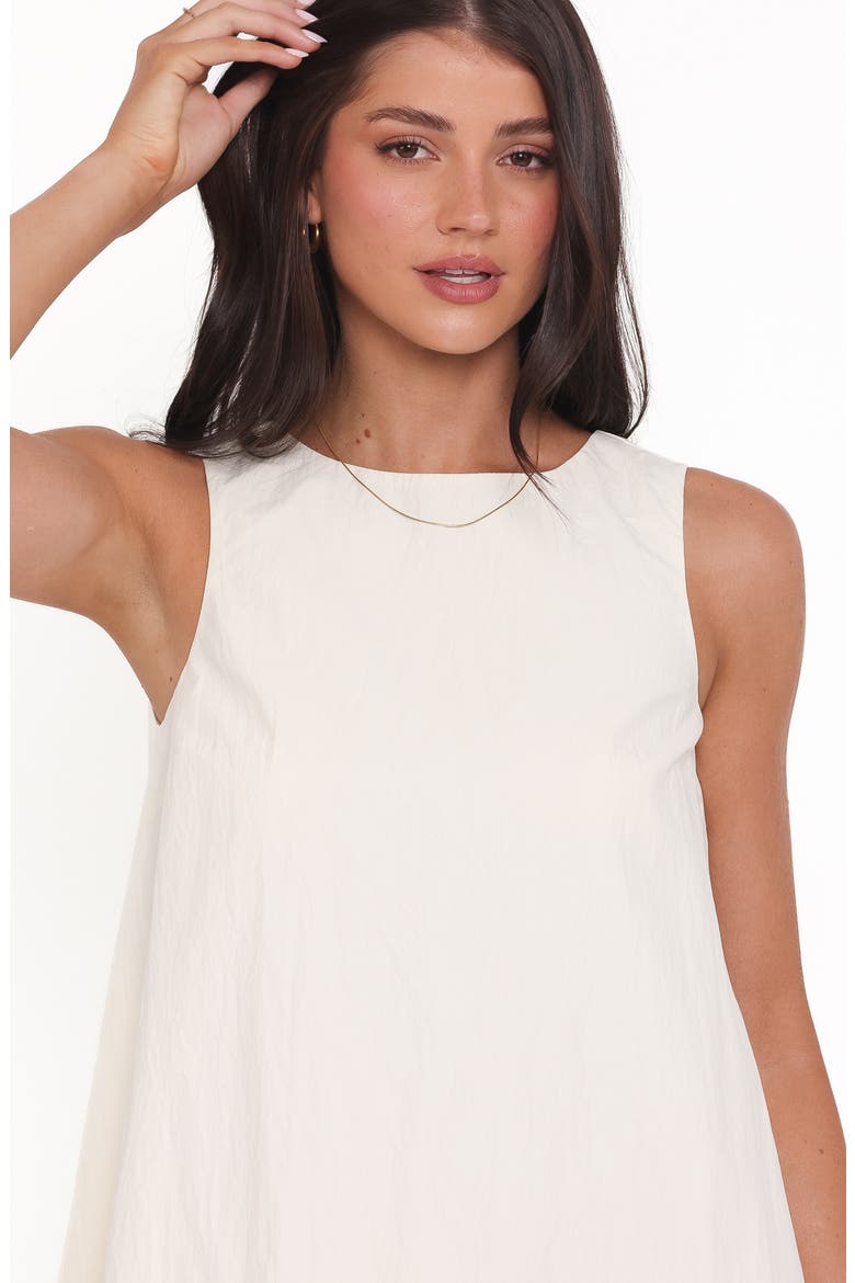 Zena Ruffle Hem Cotton Trapeze Minidress, Alternate, color, CREAM