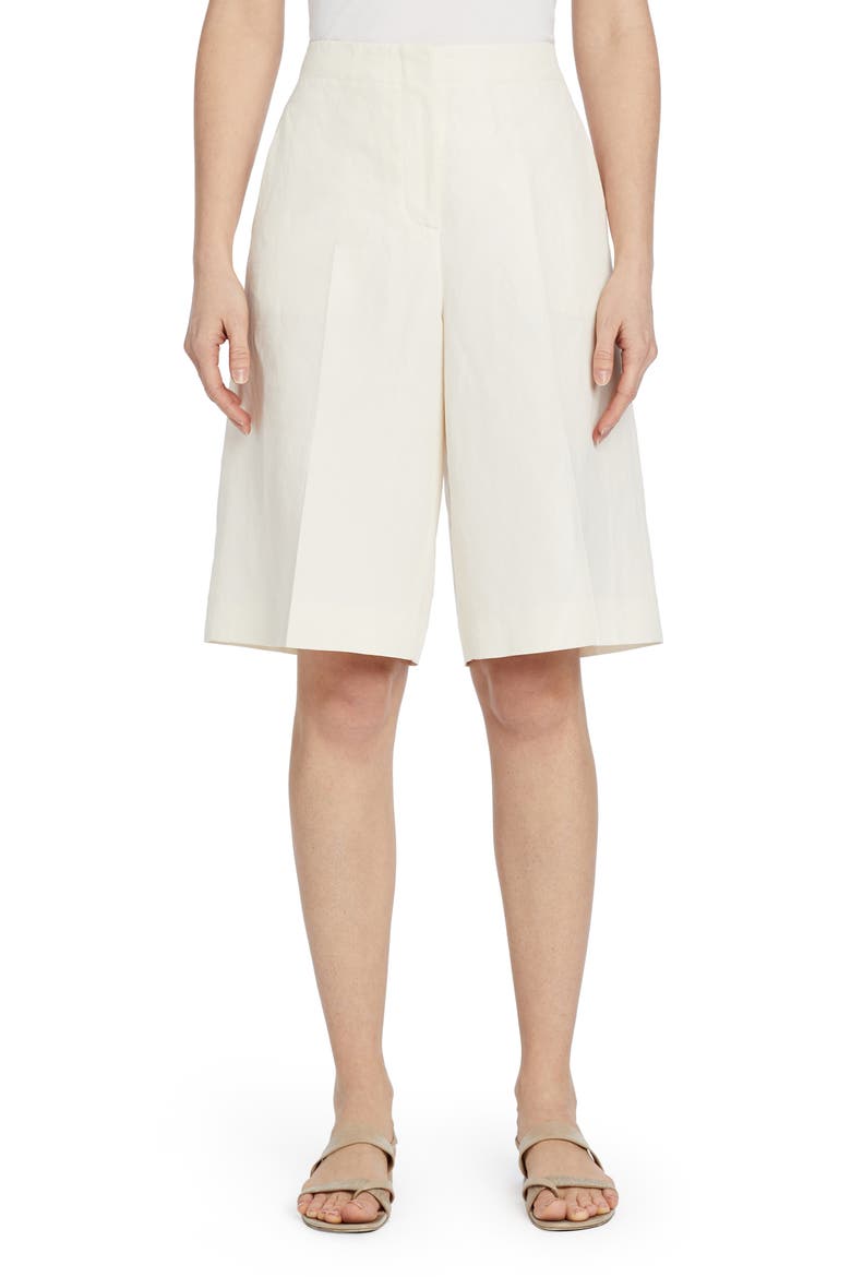 Ryerson Silk & Linen Bermuda Shorts, Main, color, ALABASTER