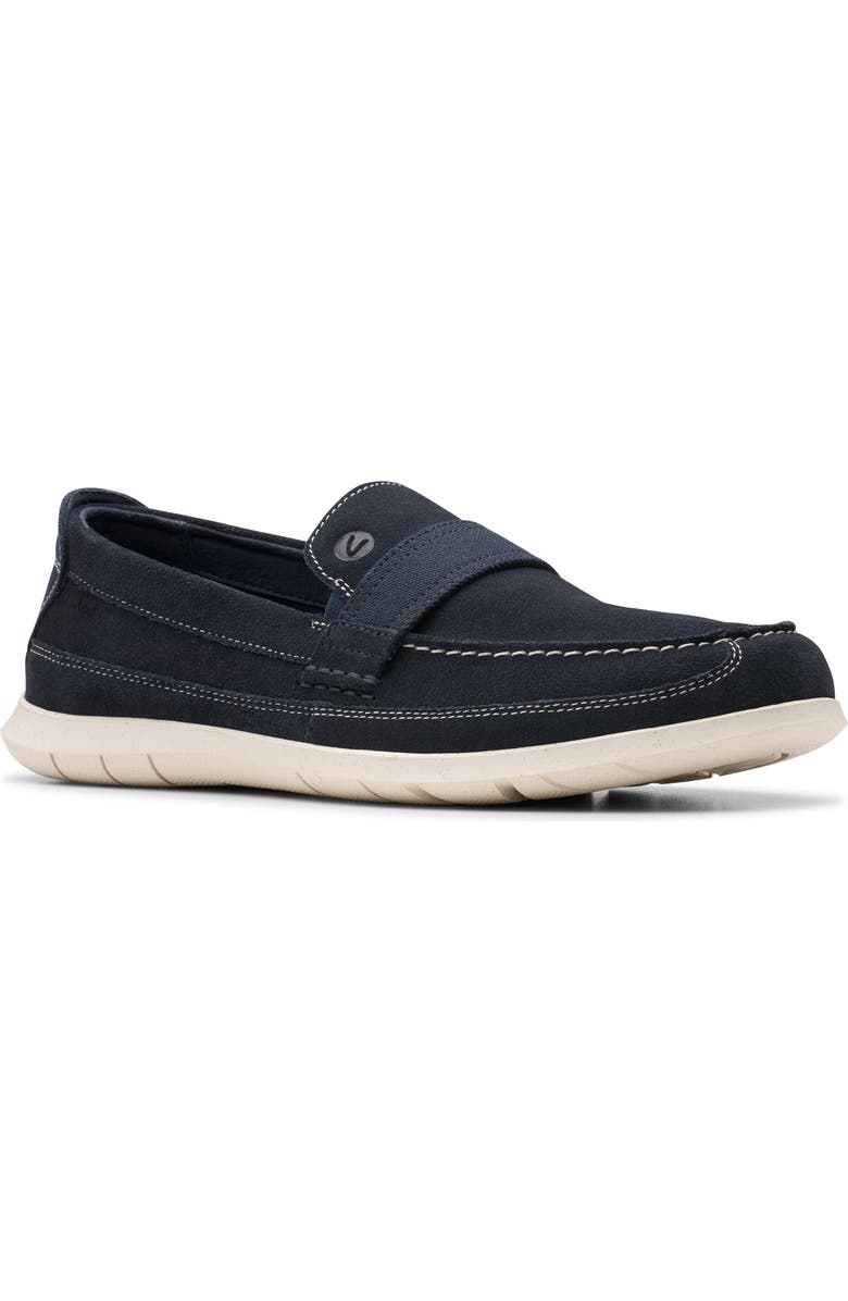 Clarks<sup>®</sup> Flexway Band Slip-On, Main, color, Navy Suede