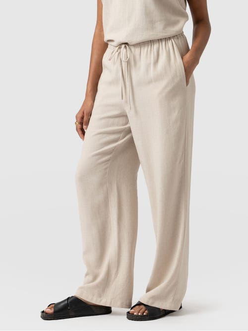 Saint + Sofia Corinne Linen Pant In Beige
