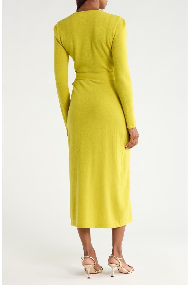Astrid Wool & Cashmere Wrap Dress, Alternate, color, PEPPERONCINI