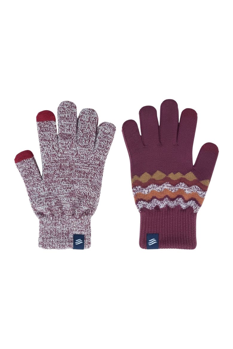 The Merino Wool Mountain and Marled Knit Glove 2-pack, Main, color, Burgundy