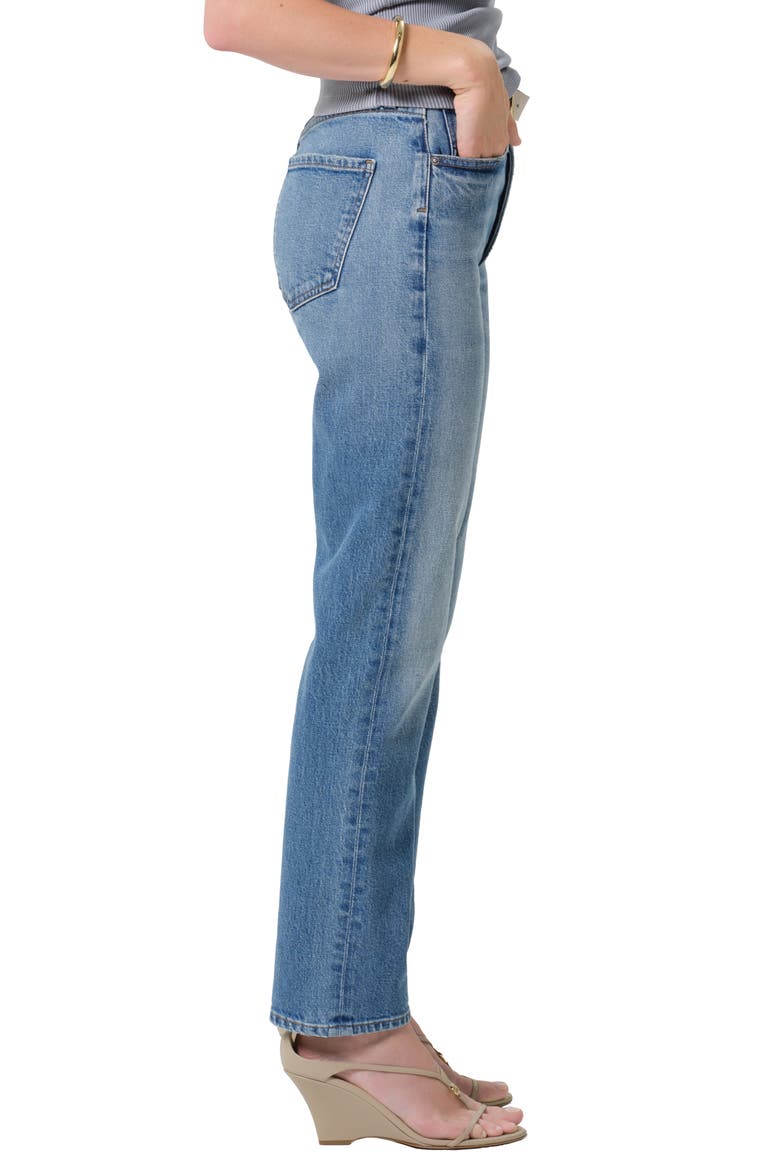 Blaine High Waist Ankle Straight Leg Jeans, Alternate, color, ALMA INDIGO