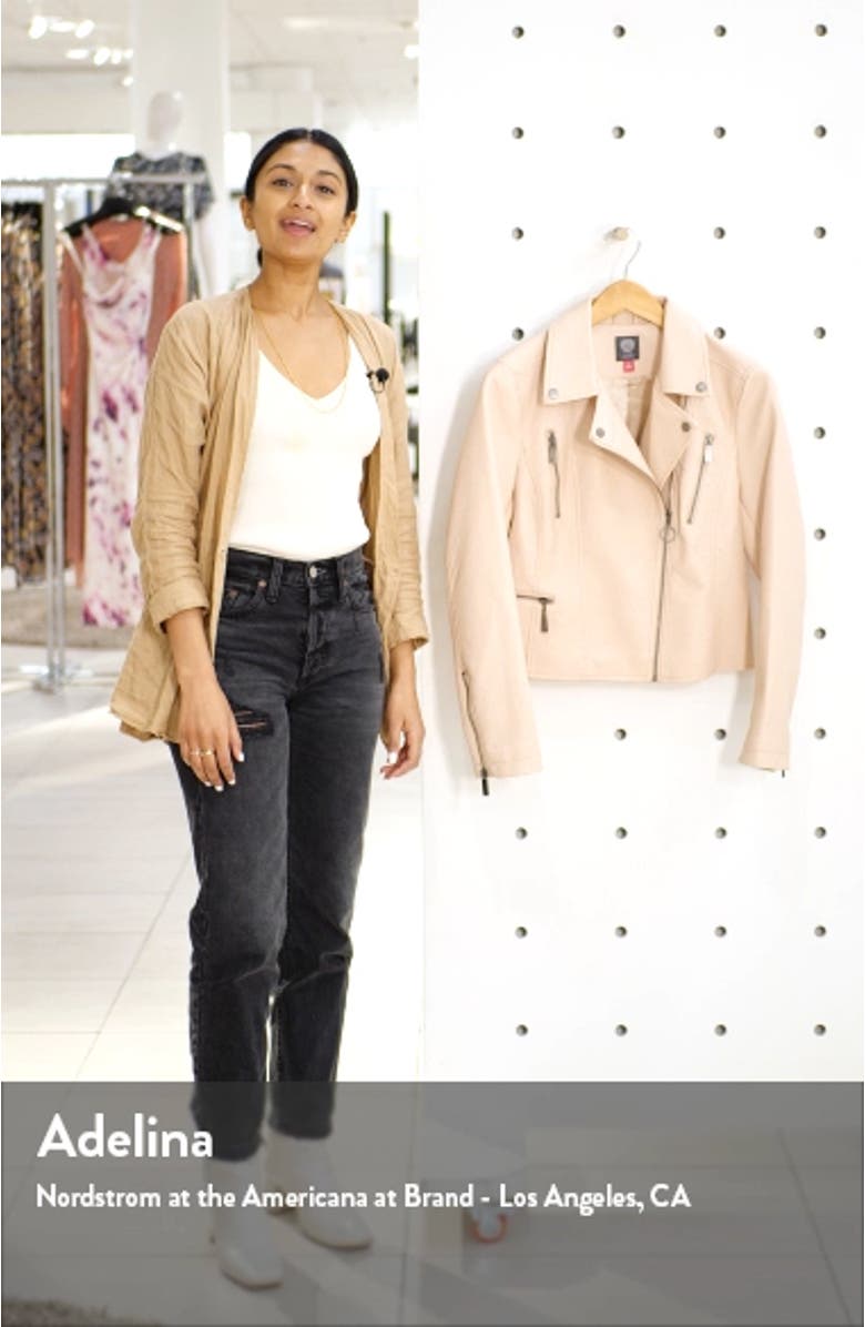 Textured Faux Leather Moto Jacket, sales video thumbnail