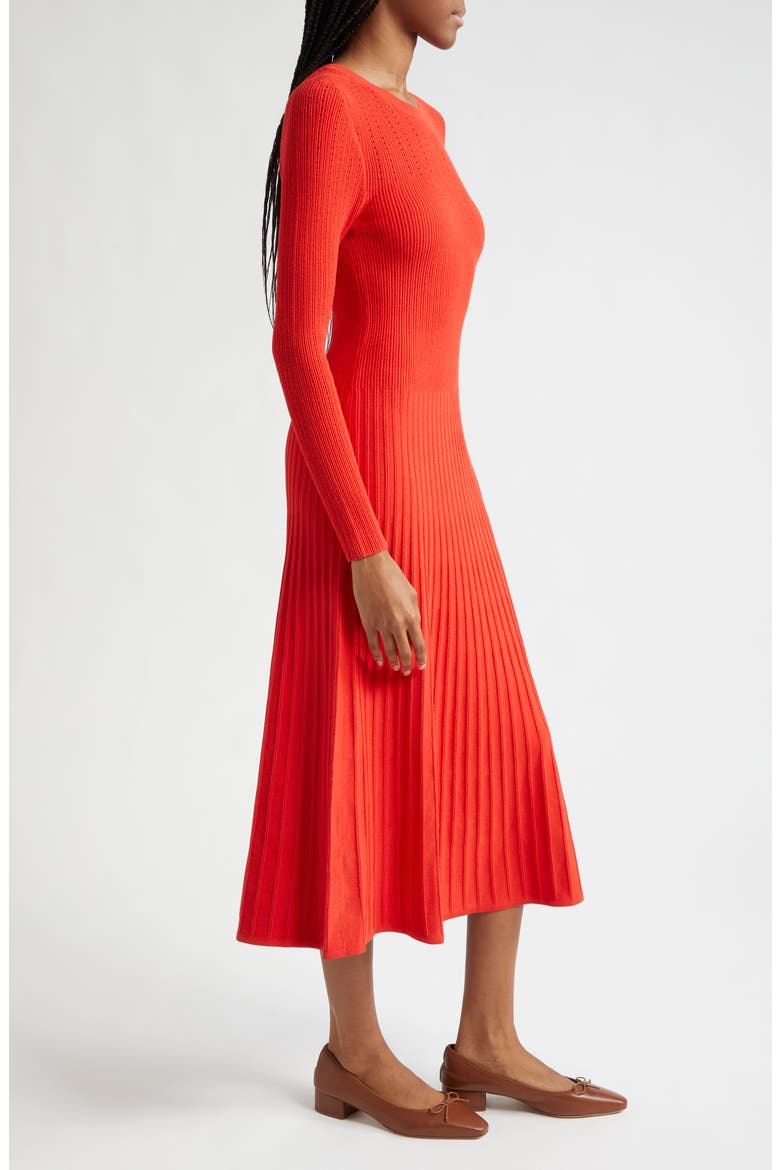 Nami Long Sleeve Sweater Dress, Alternate, color, POPPY
