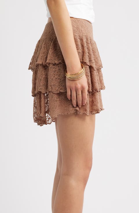 Lace Tiered Mini Skort