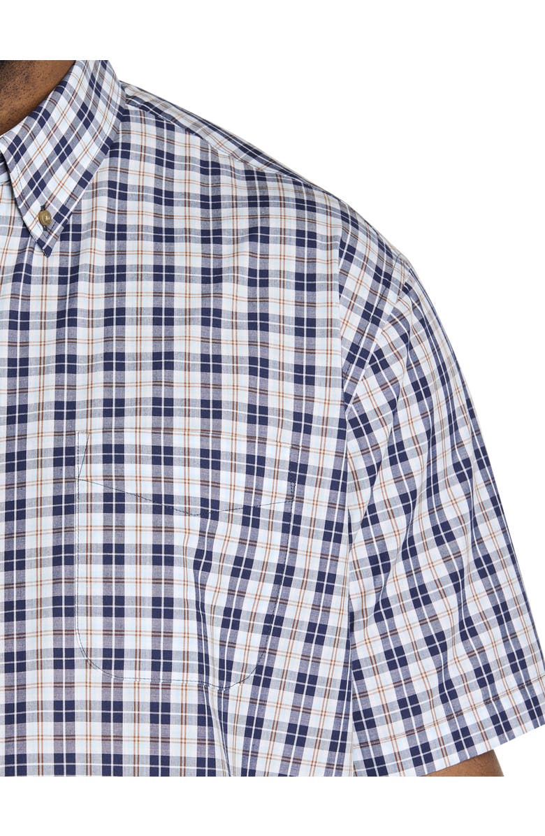Harbor Bay by DXL Big & Tall Easy-Care Multi Plaid Sport Shirt, Alternate, color, Navy Multi