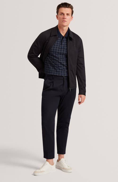 Ted Baker Eduard Jacquard Polo In Blue
