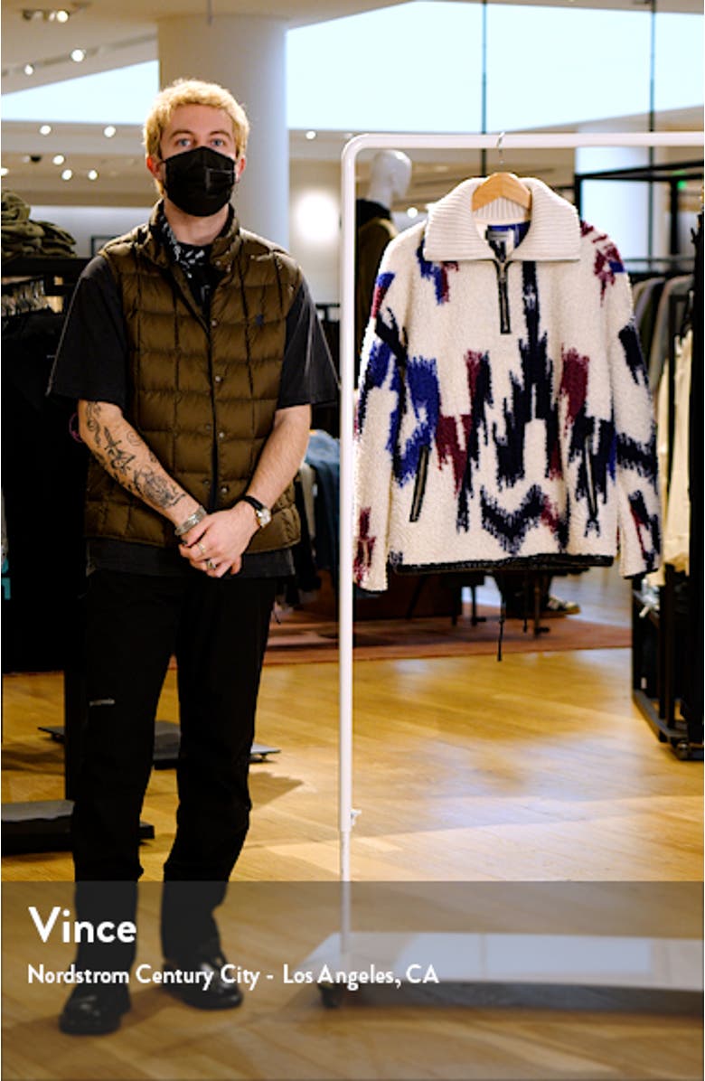 Men's Marlon Geo Print Quarter Zip Fleece Pullover, sales video thumbnail