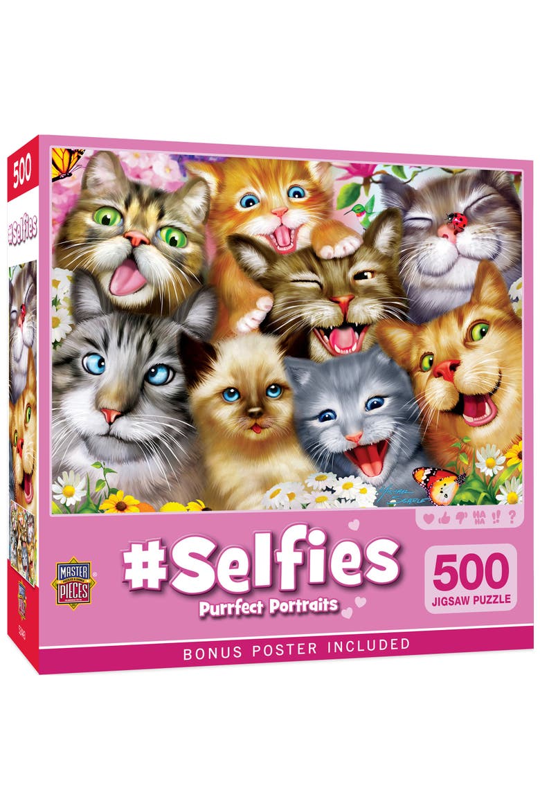 Purrfect Portraits 500 Piece Puzzle, Main, color, Multicolor