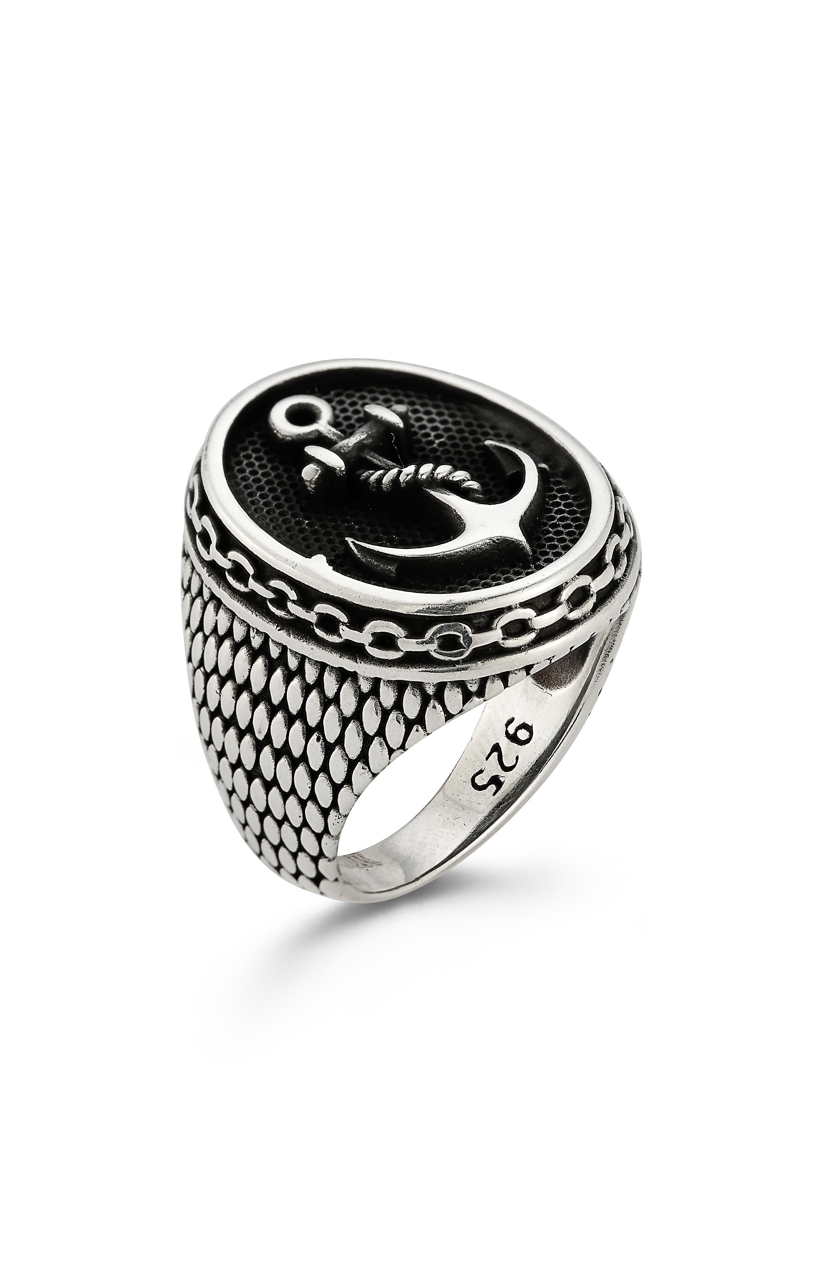 Yield of Men Men's Anchor Signet Ring