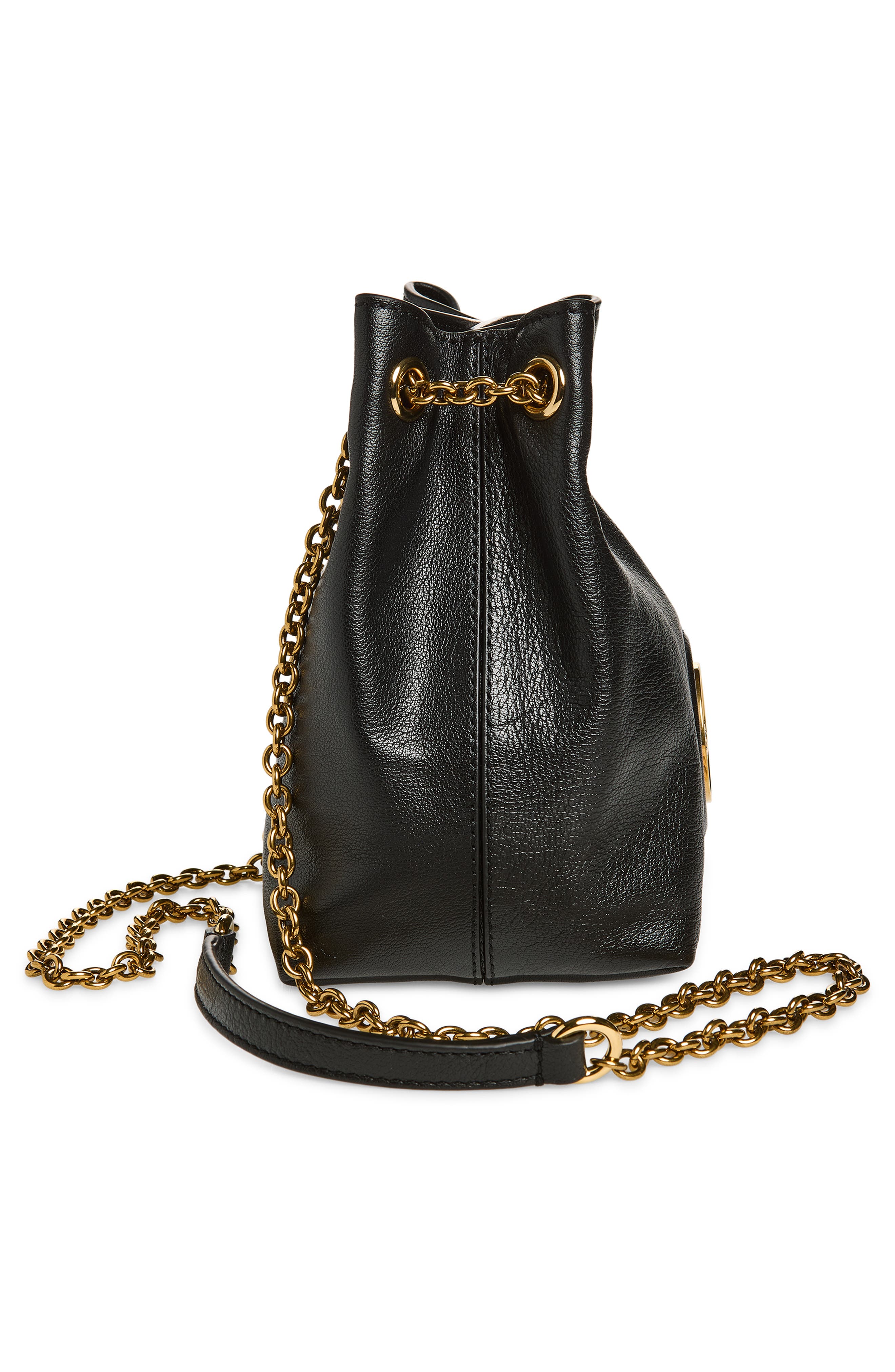Chloé Horse Medal Leather Shoulder Bag, Alternate, color, Black
