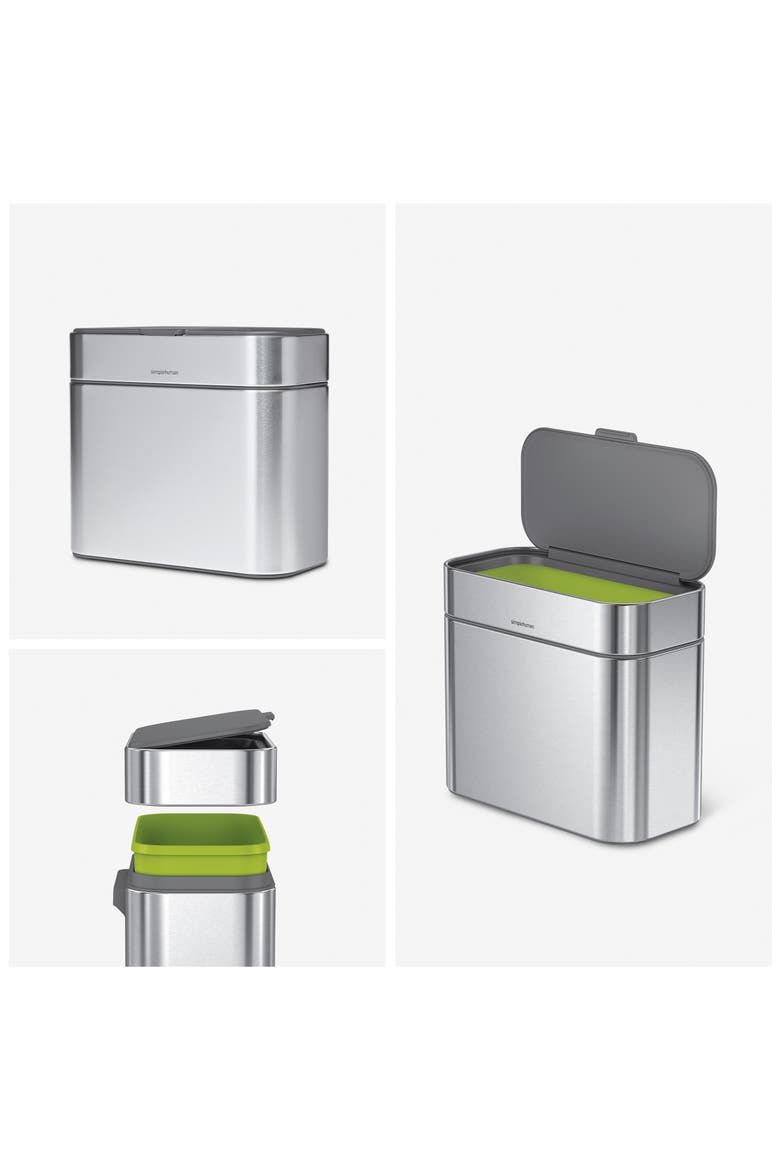 4L compost caddy, Alternate, color, BRUSHED STAINLESS STEEL