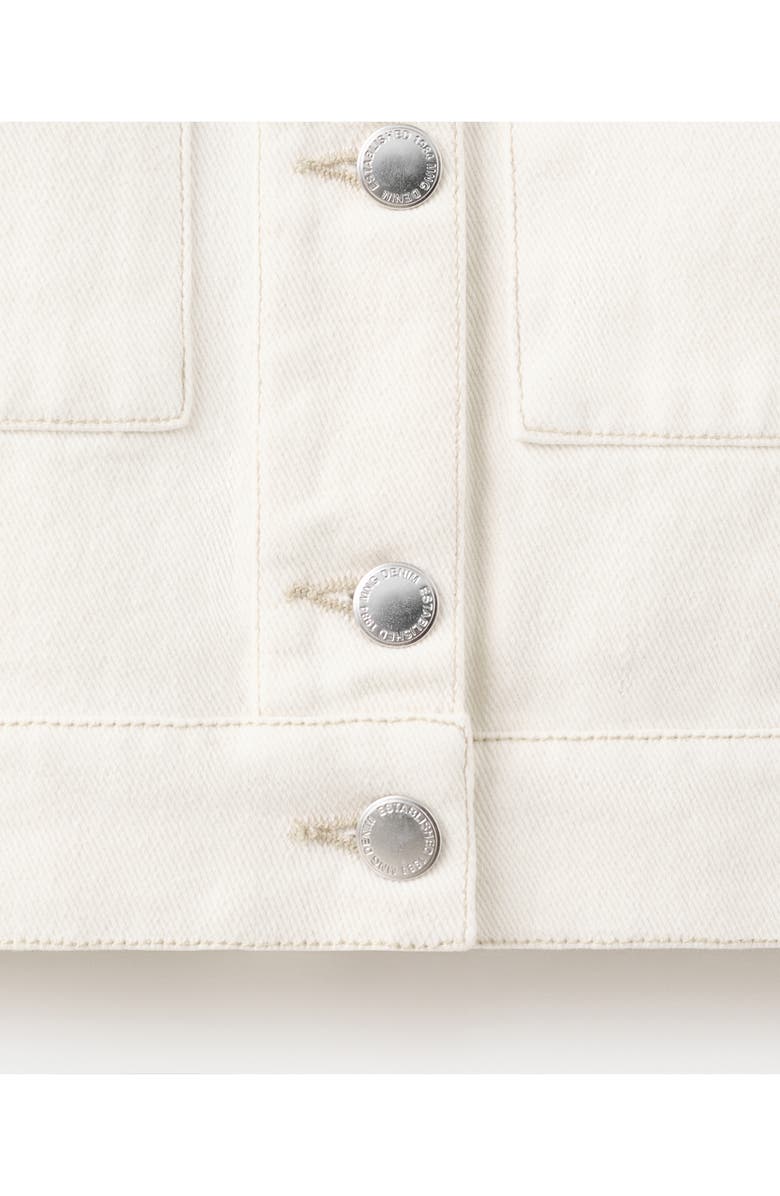 MANGO Denim Jacket with Lapels, Alternate, color, Off White