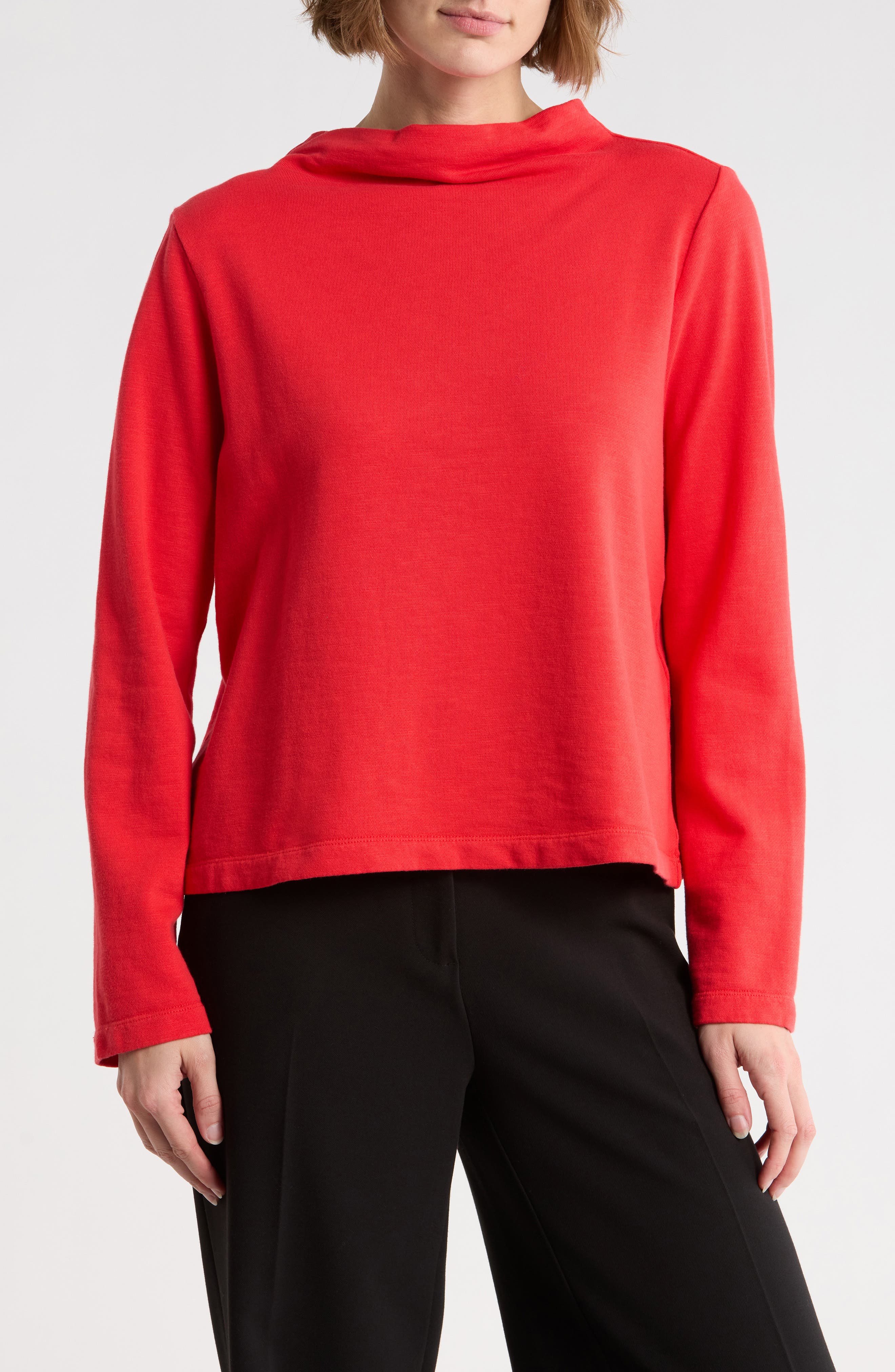 Eileen Fisher Funnel Neck Organic Cotton Top