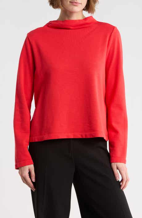 Eileen Fisher Funnel Neck Organic Cotton Top
