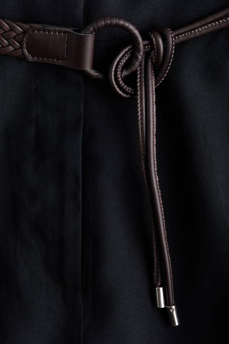 Belted Barrel Trousers, Alternate, color, Black