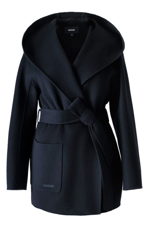Mackage Paya Belted Wool Coat In Black
