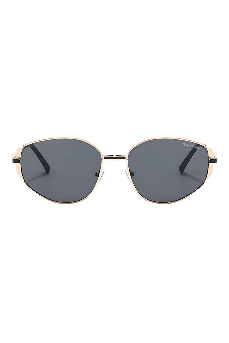 Chase 62mm Polarized Round Sunglasses, Main, color, GOLD / BLACK
