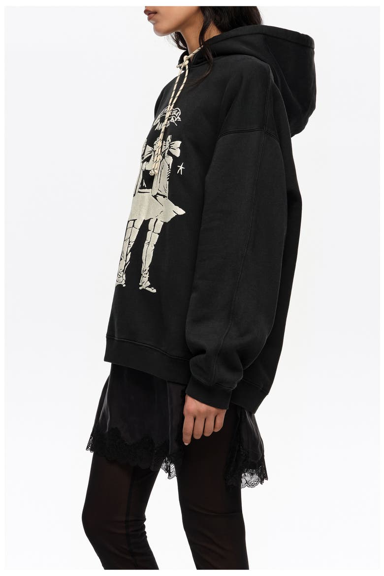 Washed Dancers Logo Hooded Sweatshirt, Alternate, color, WASHED BLACK