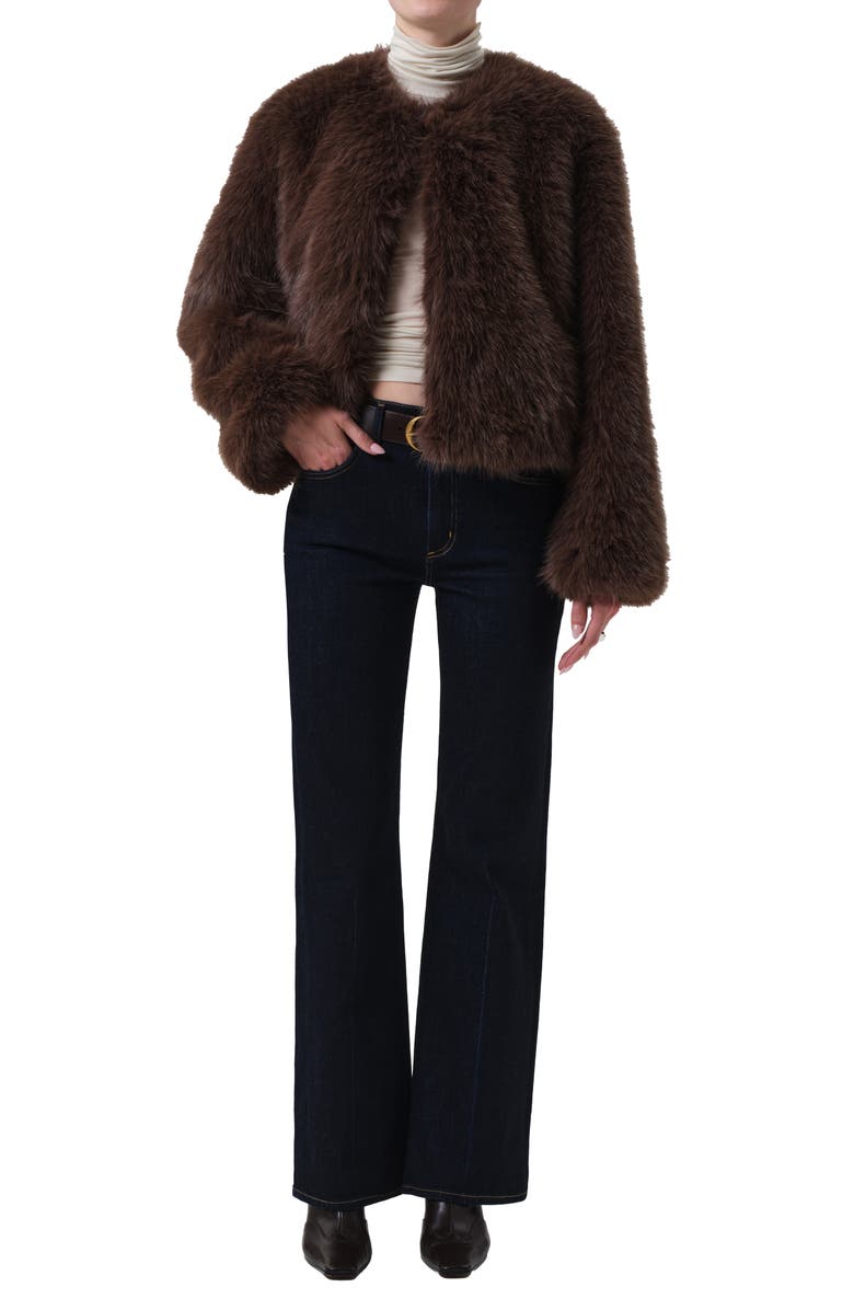 Citizens of Humanity Esme Faux Fur Jacket, Alternate, color, Honey Lt Brown