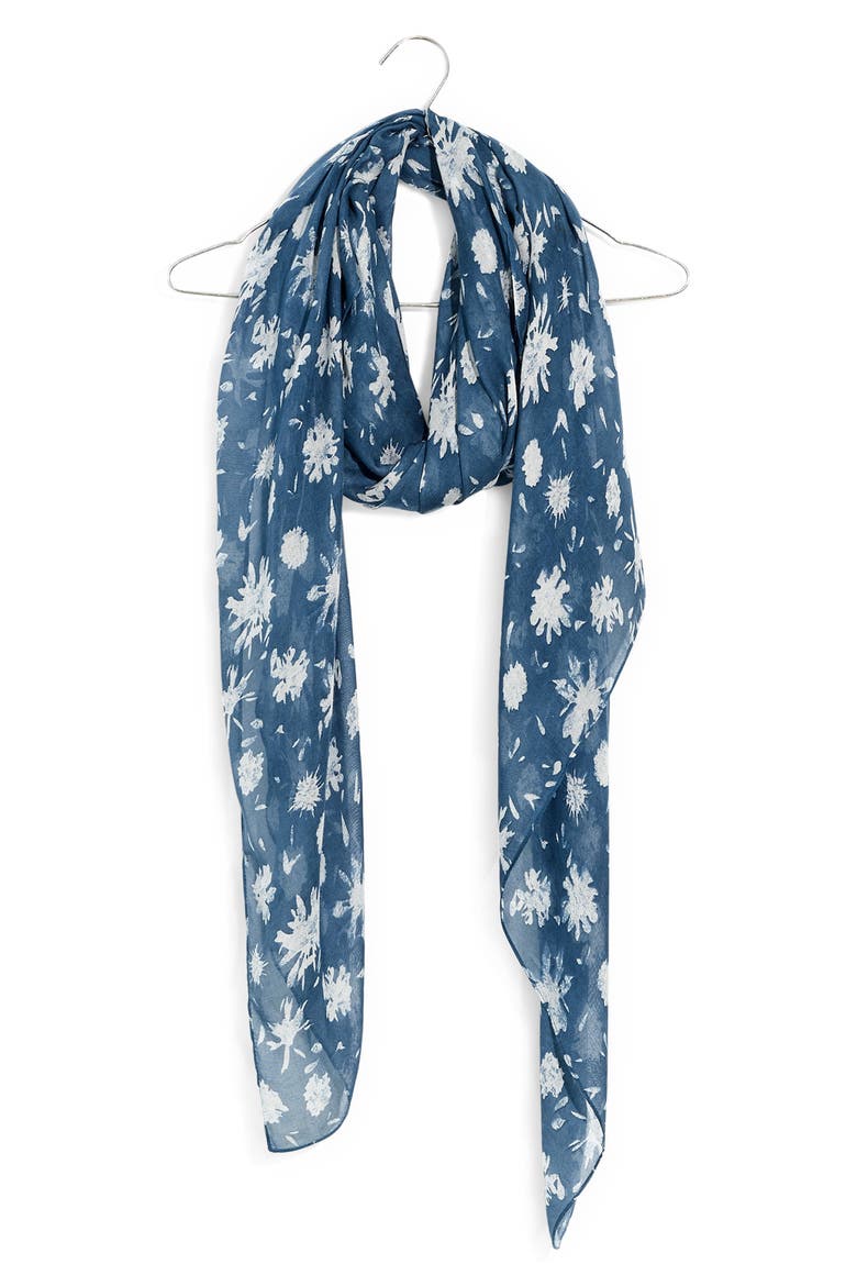 Cotton & Linen Sarong Scarf, Main, color, LIGHTHOUSE