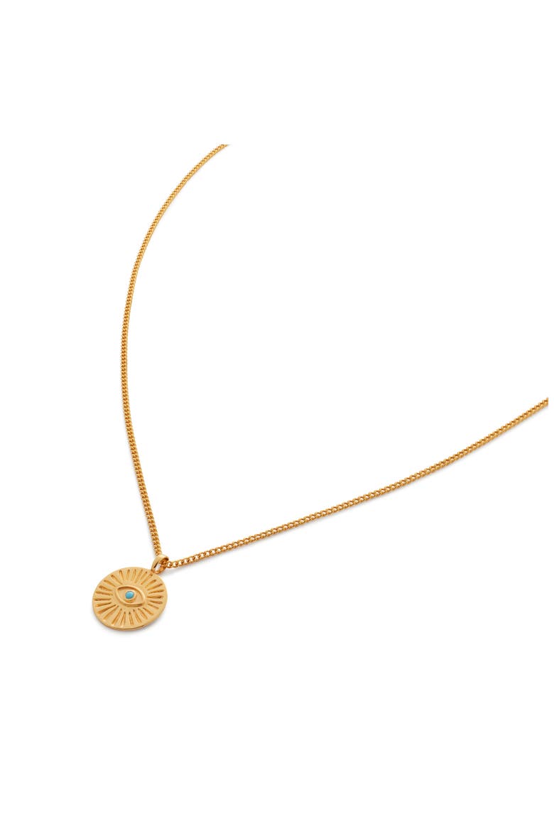 Evil Eye Pendant Necklace, Main, color, 18CT GOLD VERMEIL / DIAMOND