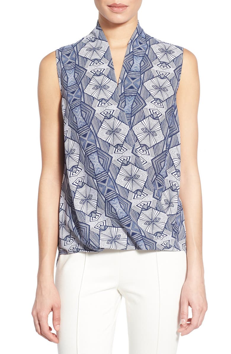 Pleione Sleeveless Faux Wrap Blouse, Main, color, 